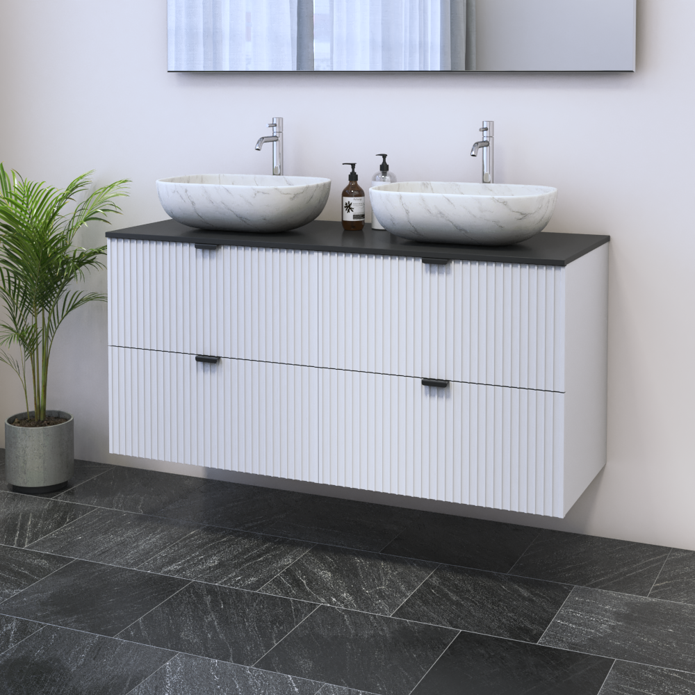 Nicole 4S 120 Double Sink Floating Bathroom Vanity