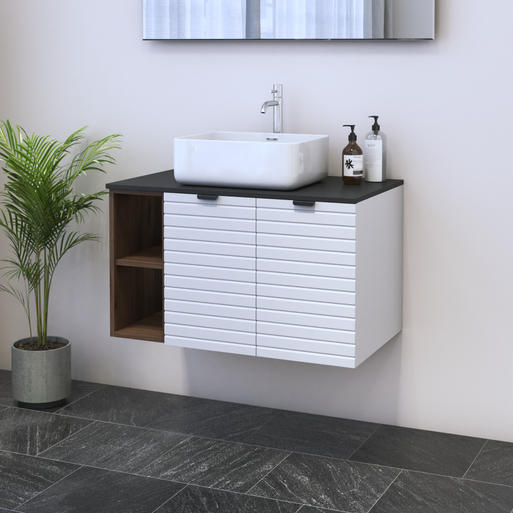 Capri 2D 60 Floating Bathroom Vanity with Shelf