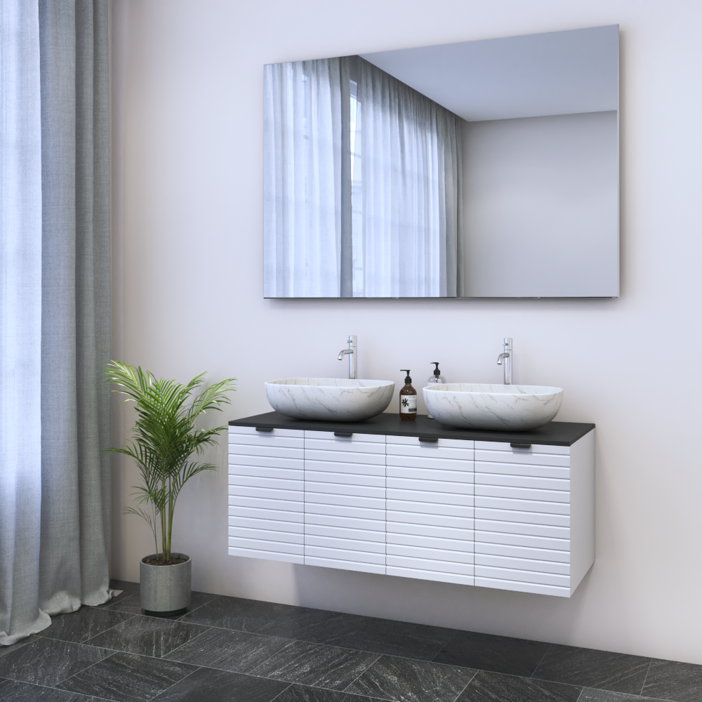 Capri 4D 120 Double Sink Floating Bathroom Vanity