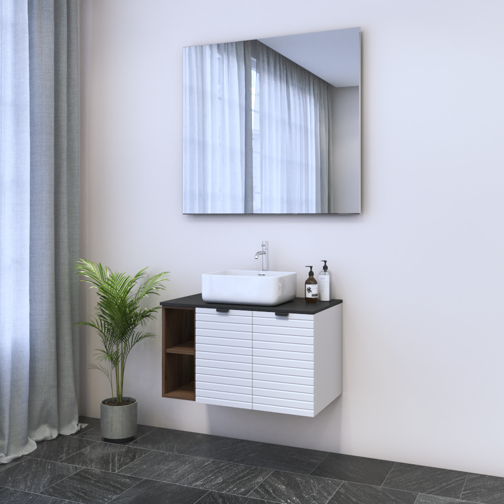 Capri 2D 60 Floating Bathroom Vanity with Shelf