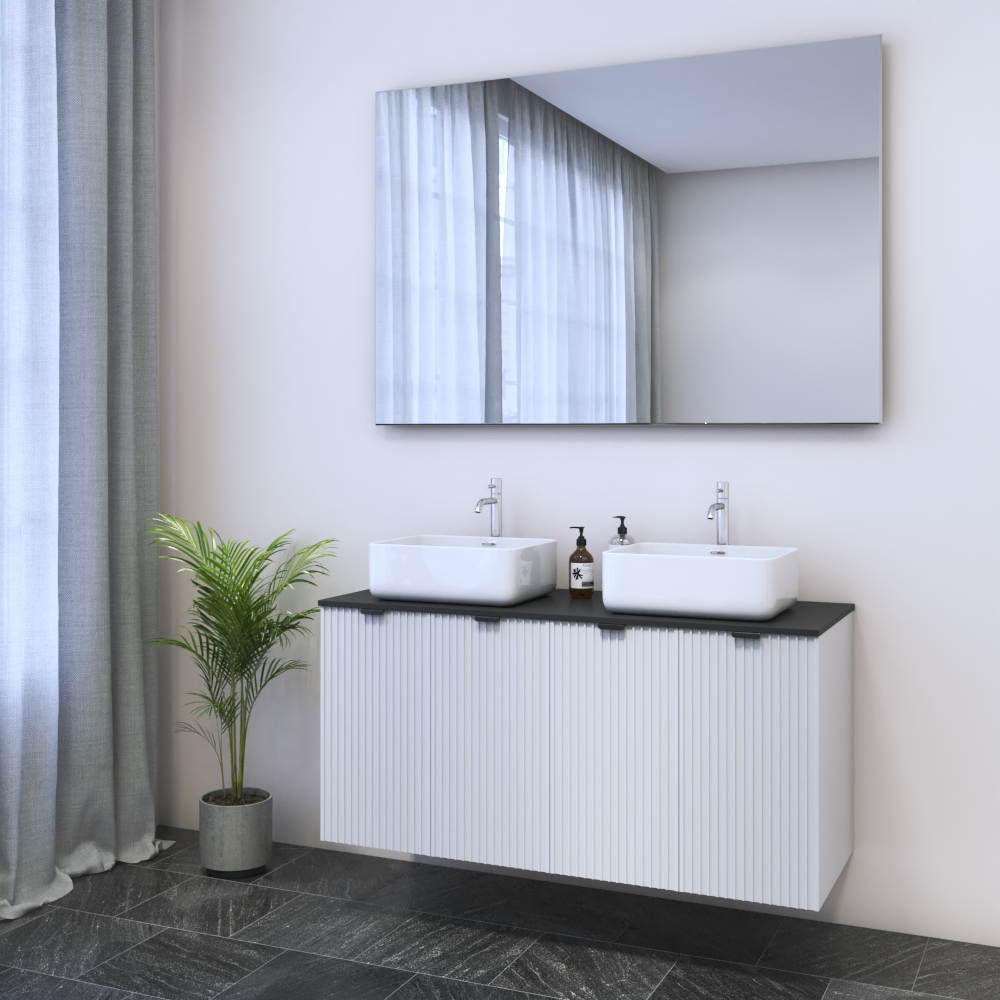 Nicole 4D 120 Double Sink Floating Bathroom Vanity