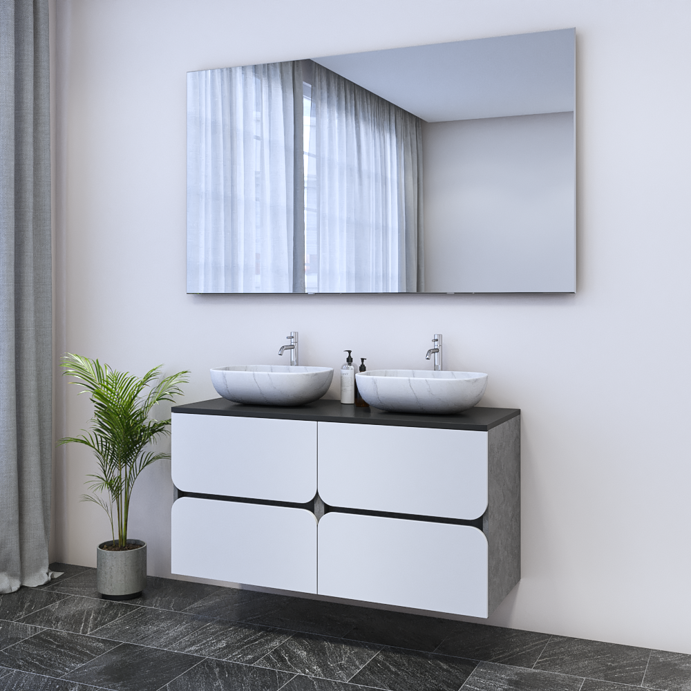 Azurro 4S 120 Double Sink Floating Bathroom Vanity