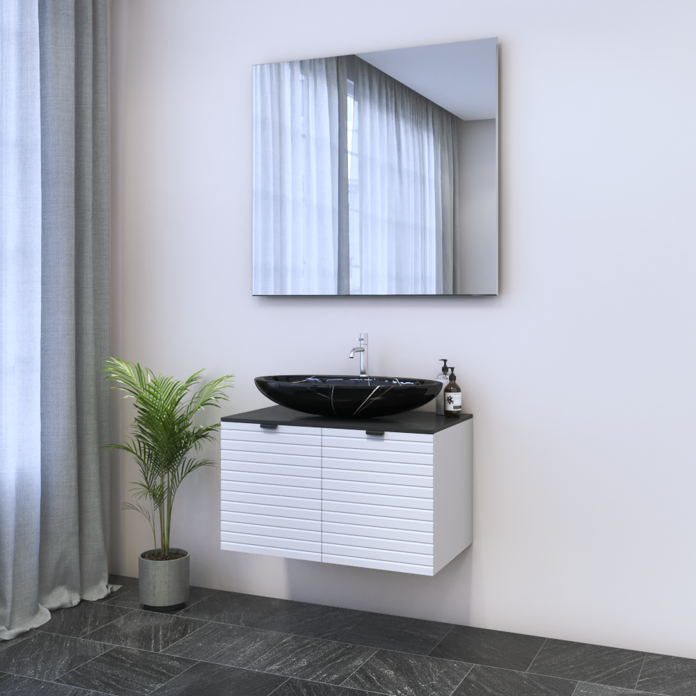 Capri 2D 80 Floating Bathroom Vanity