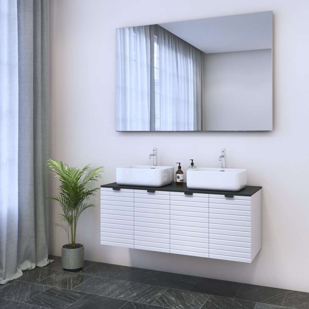 Capri 4D 120 Double Sink Floating Bathroom Vanity