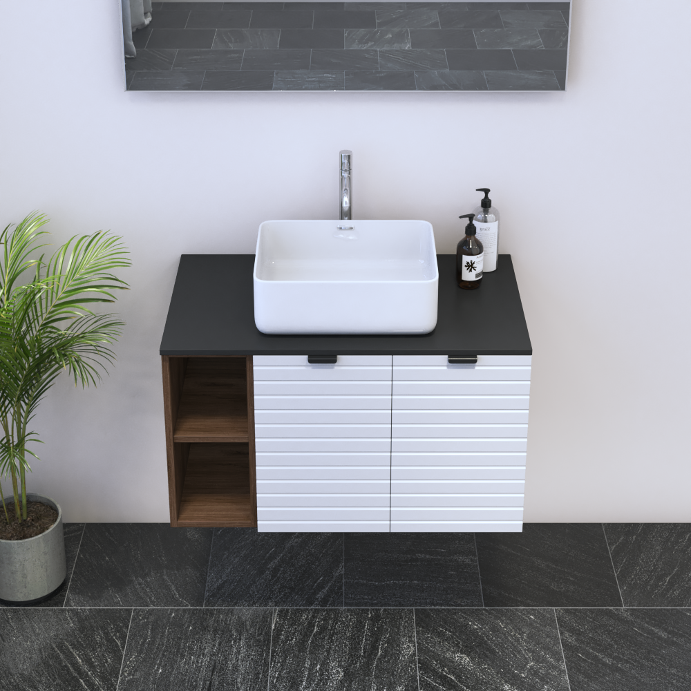 Capri 2D 60 Floating Bathroom Vanity with Shelf