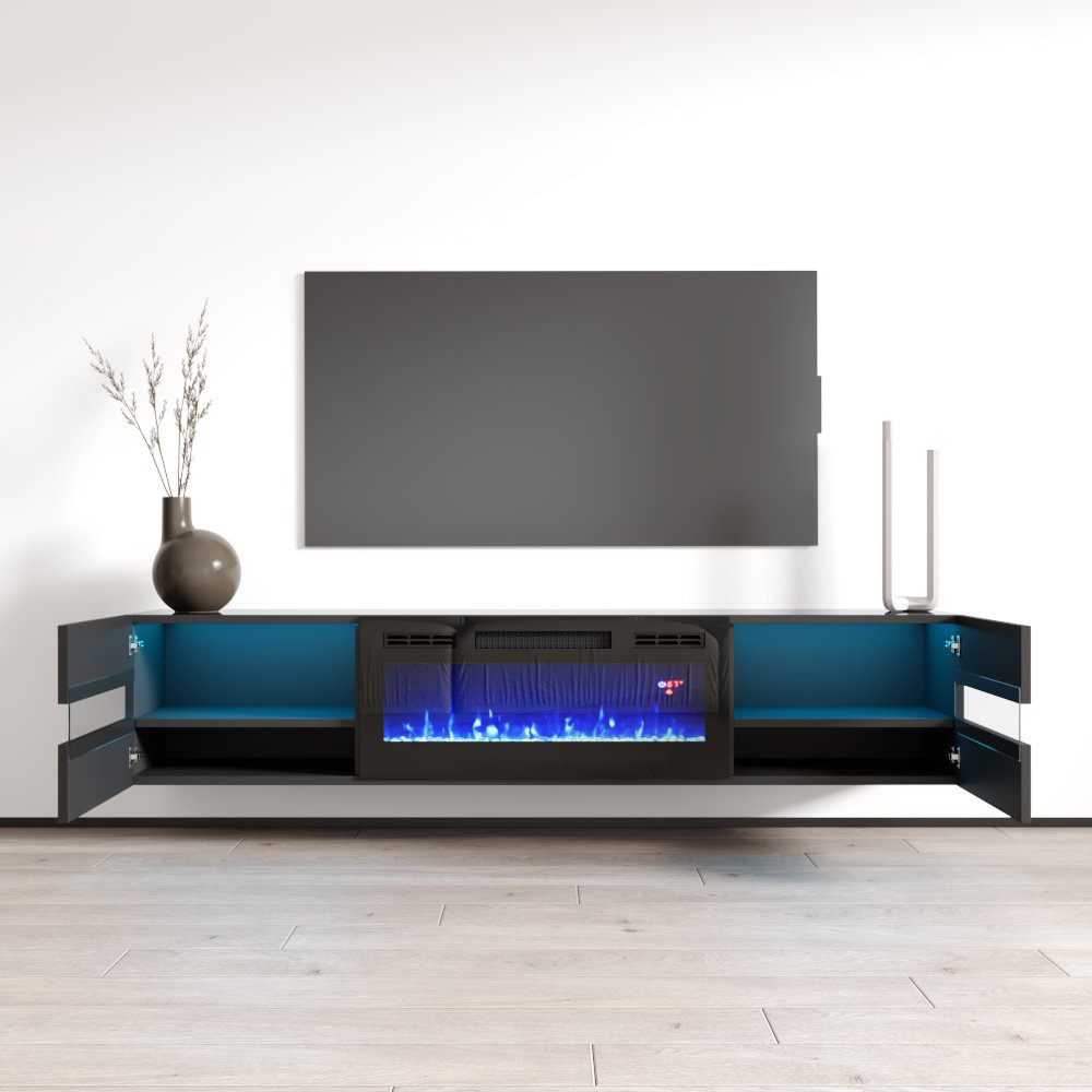 Metro BL-EF Floating Fireplace TV Stand