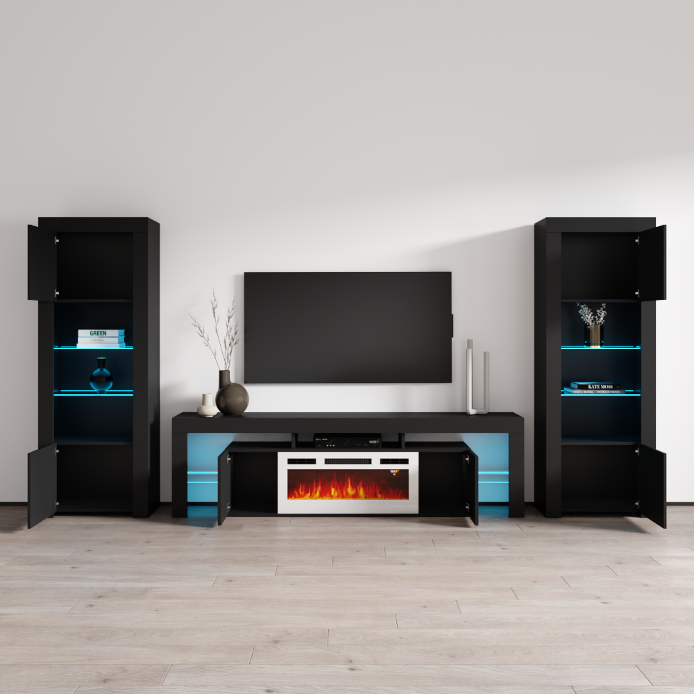 Soleo WH-EF BK-BK Entertainment Center