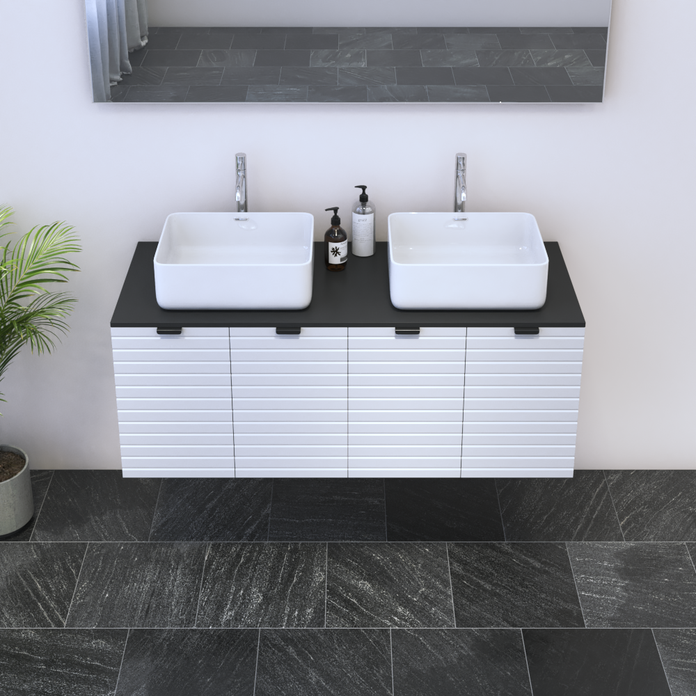 Capri 4D 120 Double Sink Floating Bathroom Vanity