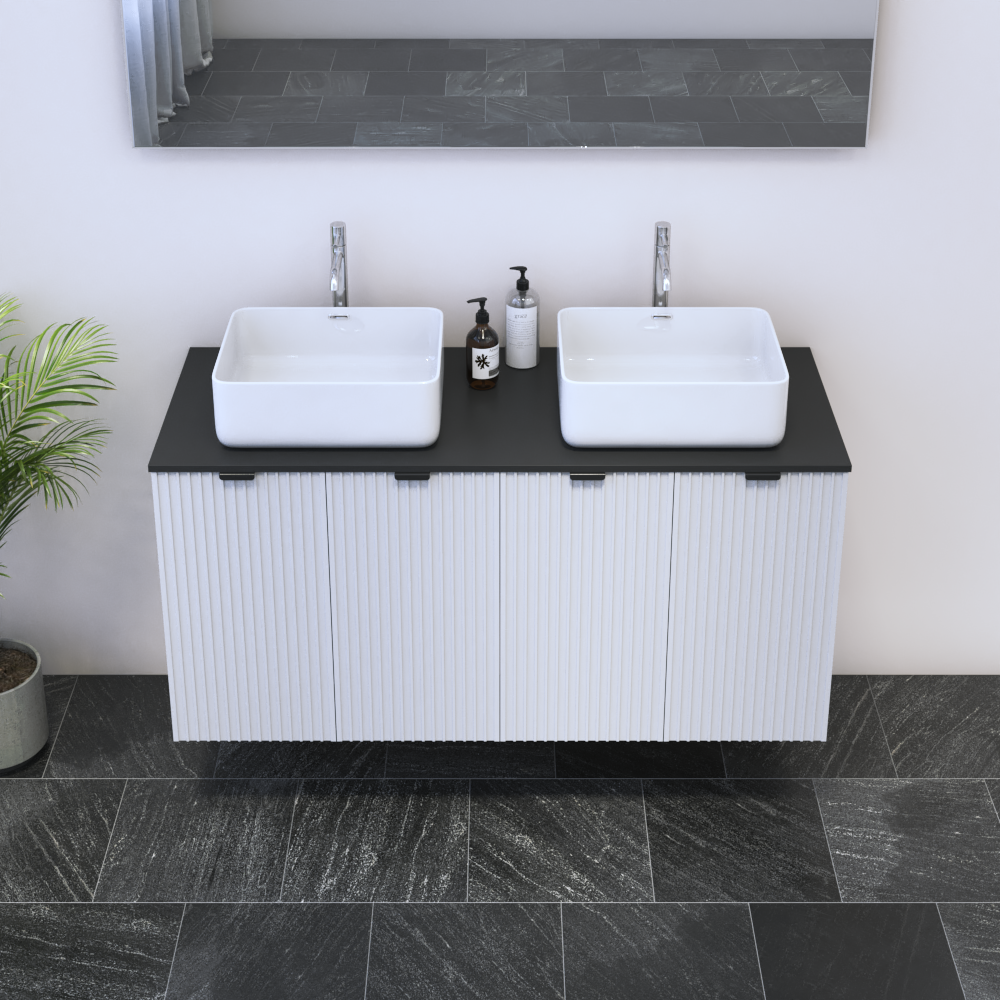 Nicole 4D 120 Double Sink Floating Bathroom Vanity