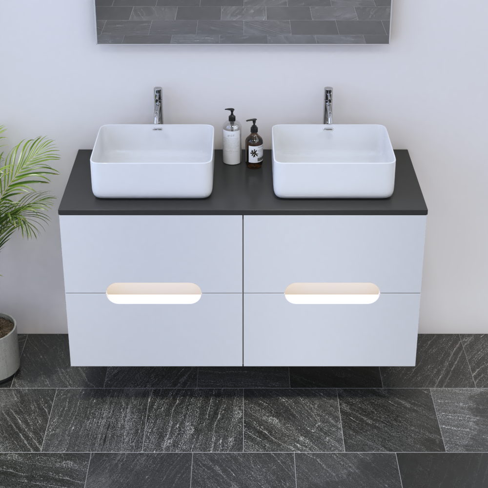 Estelle 4S 120 Double Sink Floating Bathroom Vanity