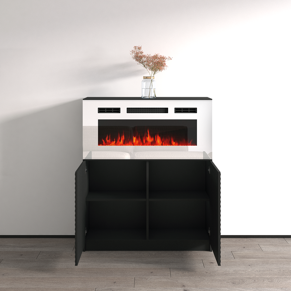 Carla 01 WH-EF Fireplace Sideboard