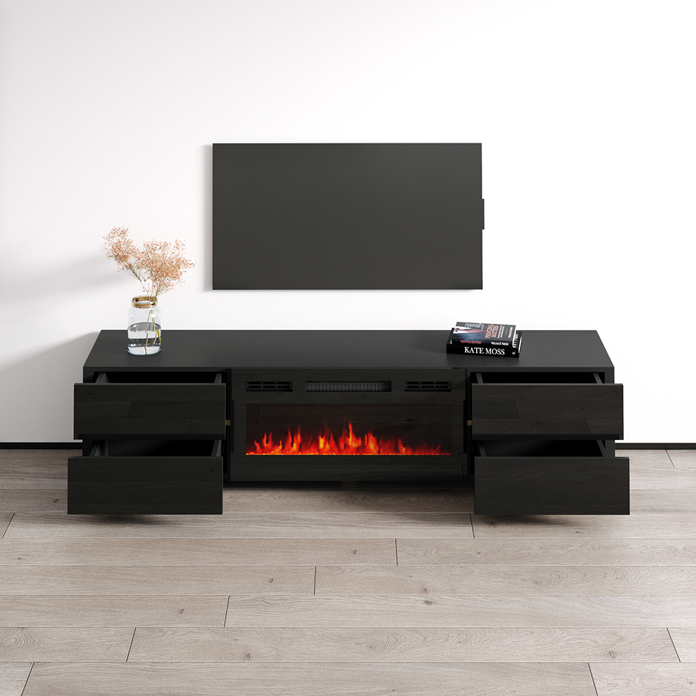 Bono 01 BL-EF Fireplace TV Stand