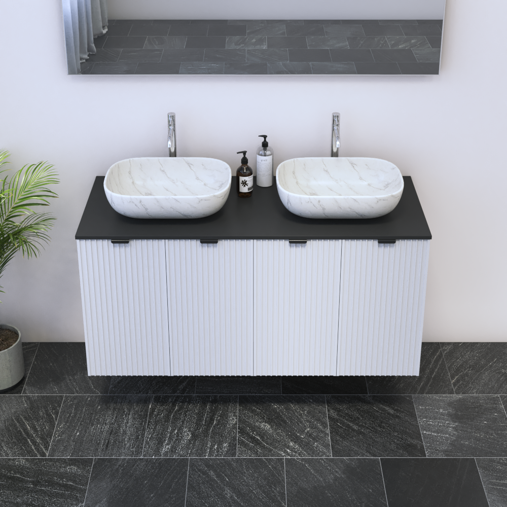 Nicole 4D 120 Double Sink Floating Bathroom Vanity