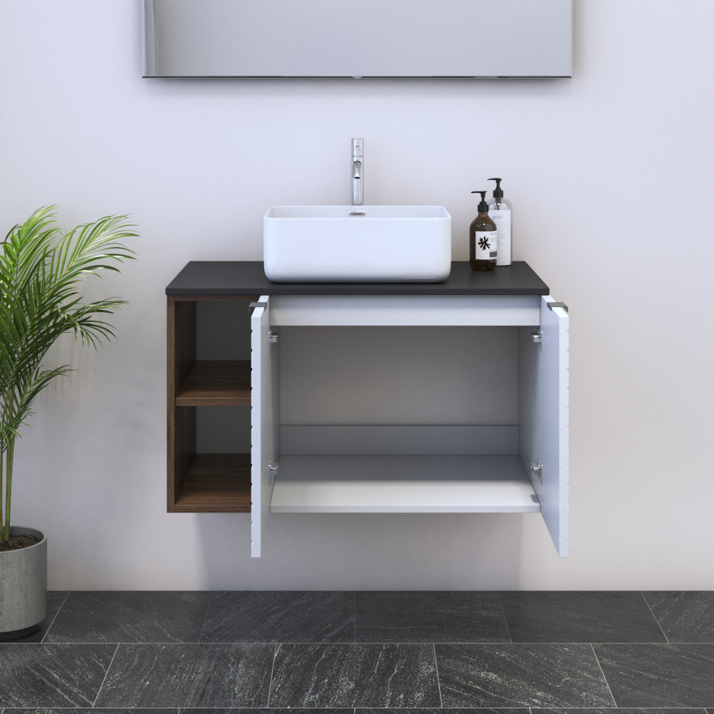 Capri 2D 60 Floating Bathroom Vanity with Shelf