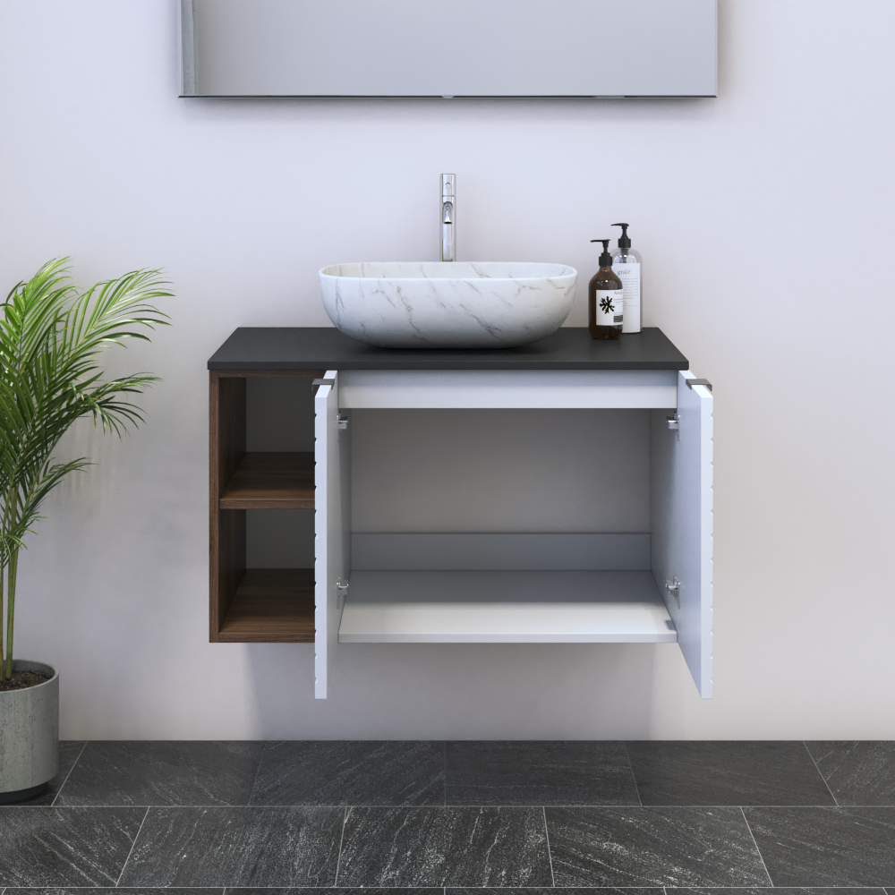 Capri 2D 60 Floating Bathroom Vanity with Shelf