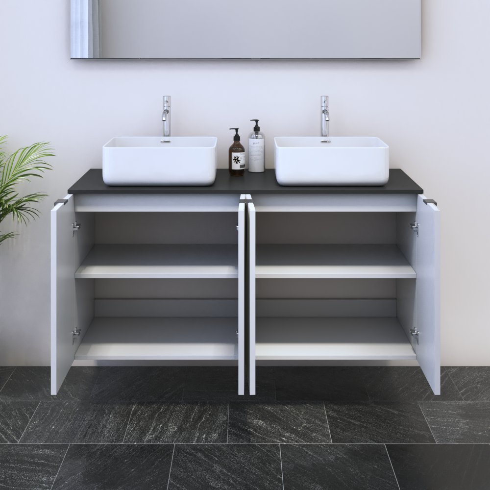 Nicole 4D 120 Double Sink Floating Bathroom Vanity