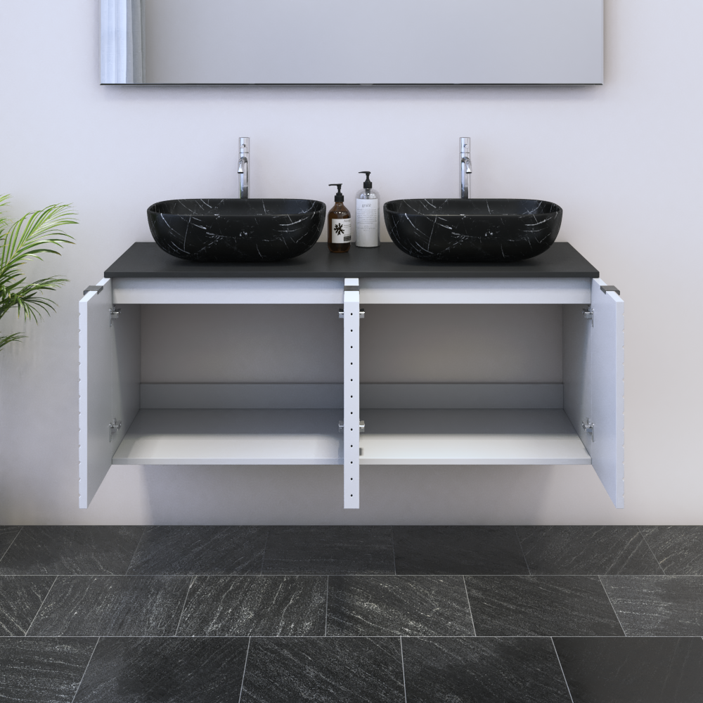 Capri 4D 120 Double Sink Floating Bathroom Vanity