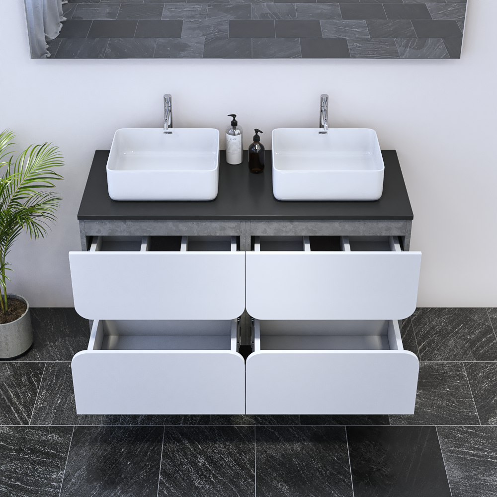 Azurro 4S 120 Double Sink Floating Bathroom Vanity