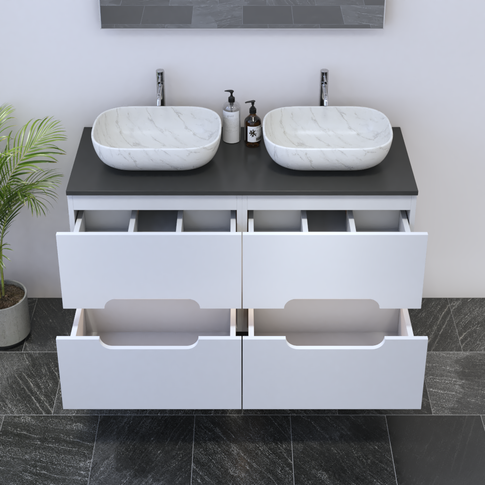 Estelle 4S 120 Double Sink Floating Bathroom Vanity