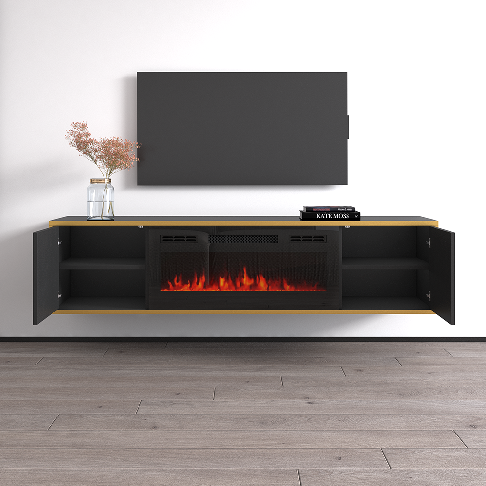 Goldie BL-EF Floating Fireplace TV Stand