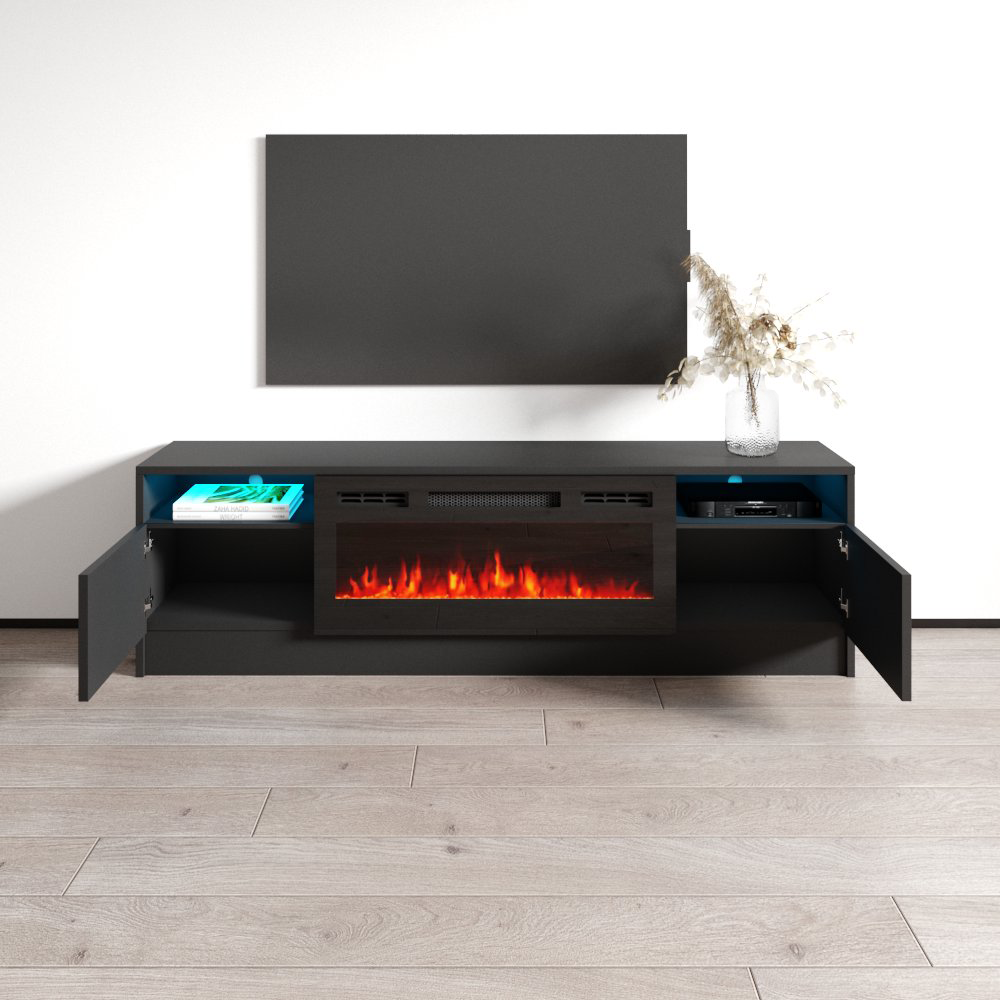 Duke 01 BL-EF Fireplace TV Stand