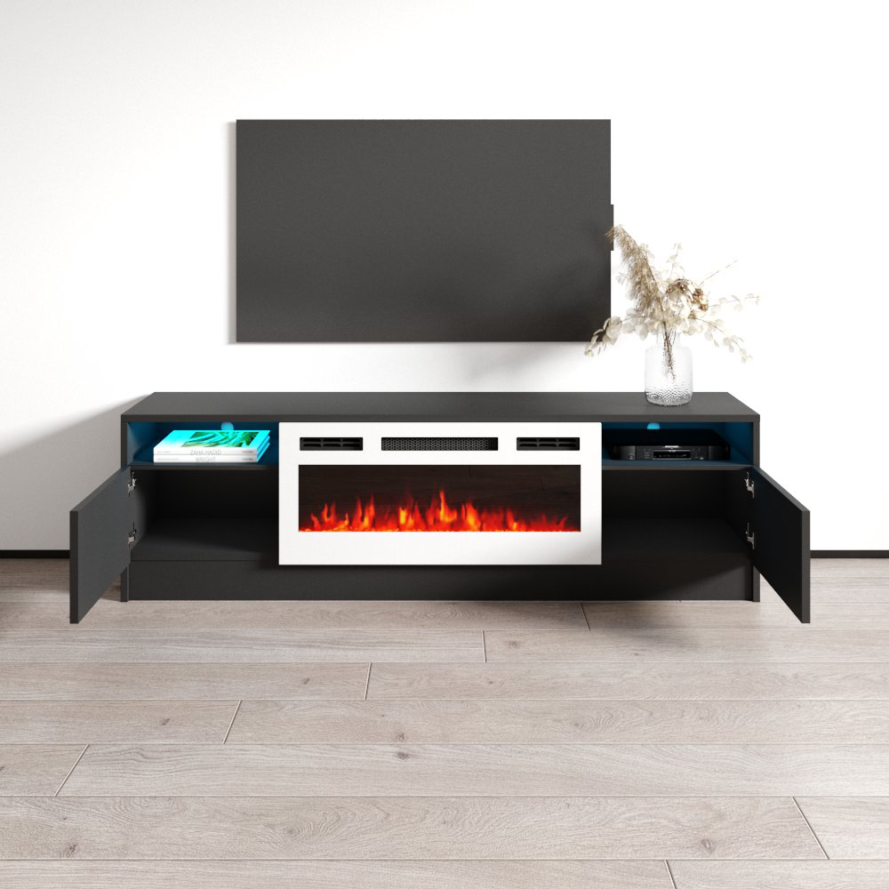 Duke 01 WH-EF Fireplace TV Stand