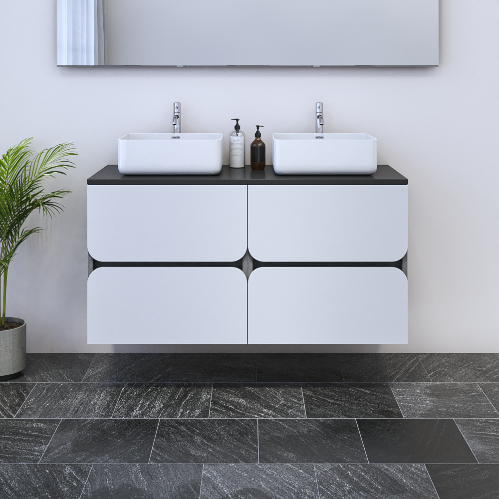 Azurro 4S 120 Double Sink Floating Bathroom Vanity