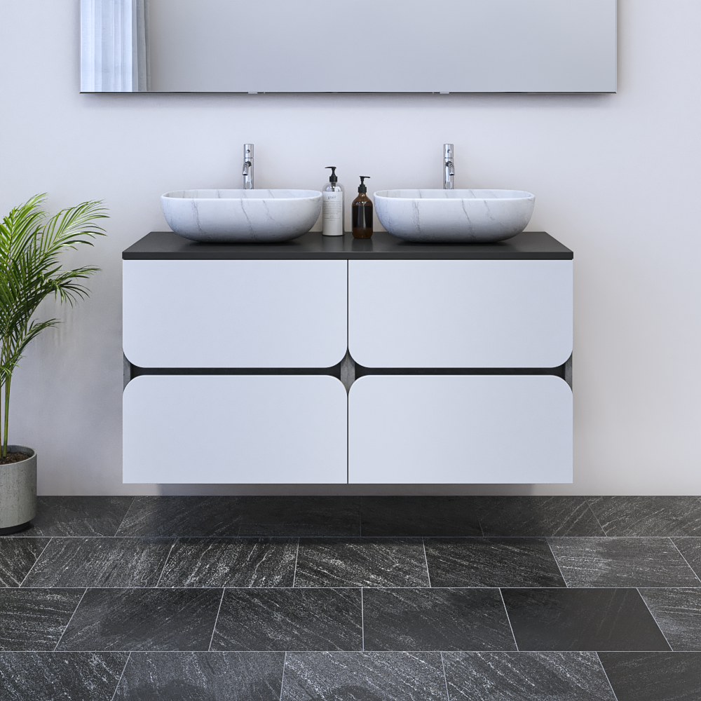 Azurro 4S 120 Double Sink Floating Bathroom Vanity