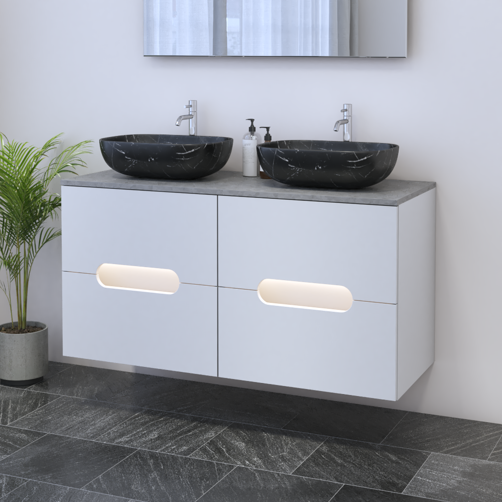 Estelle 4S 120 Double Sink Floating Bathroom Vanity