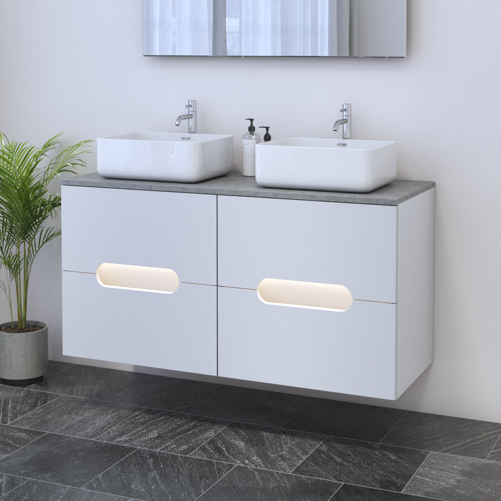 Estelle 4S 120 Double Sink Floating Bathroom Vanity