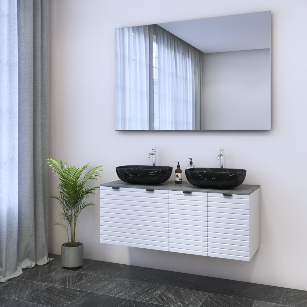 Capri 4D 120 Double Sink Floating Bathroom Vanity