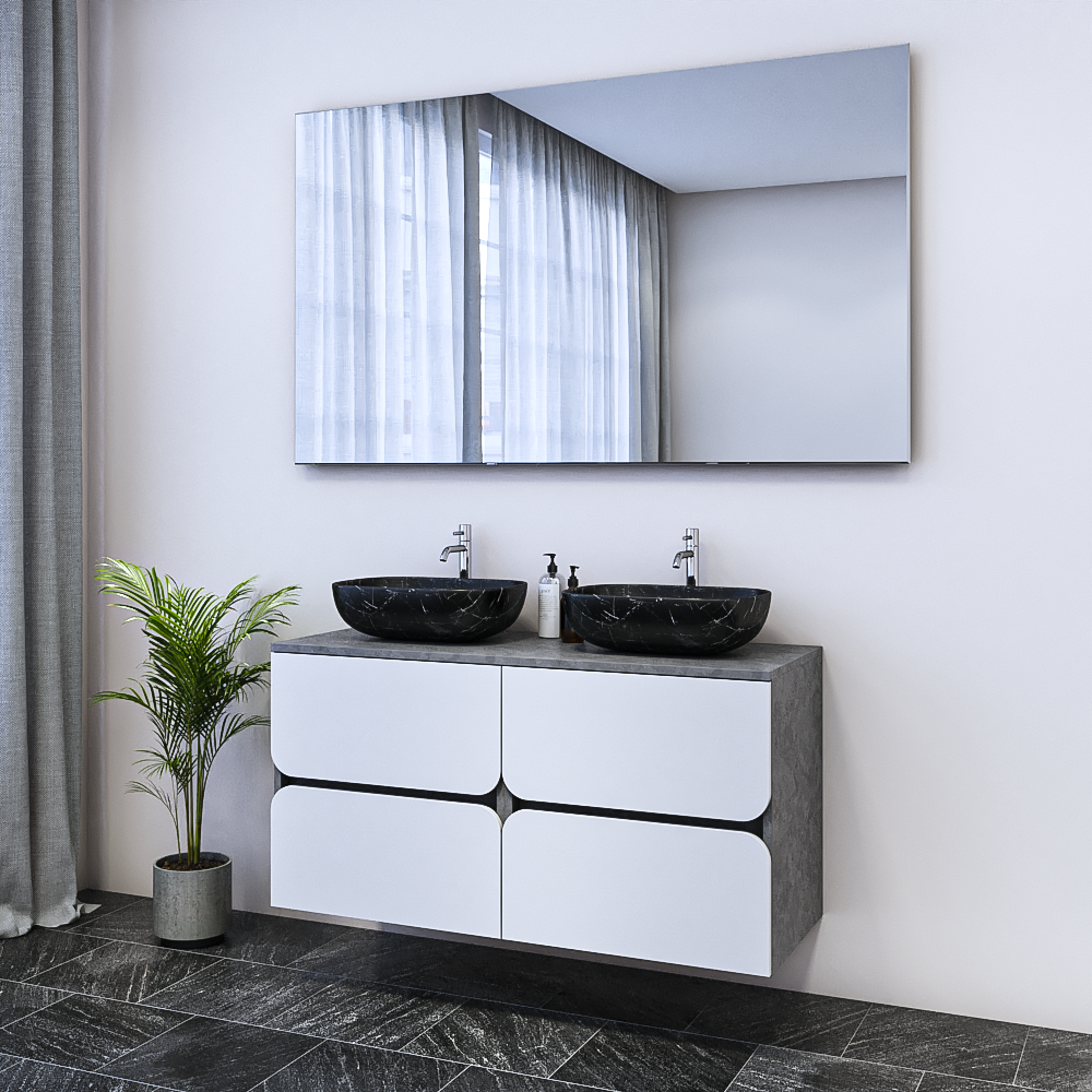 Azurro 4S 120 Double Sink Floating Bathroom Vanity