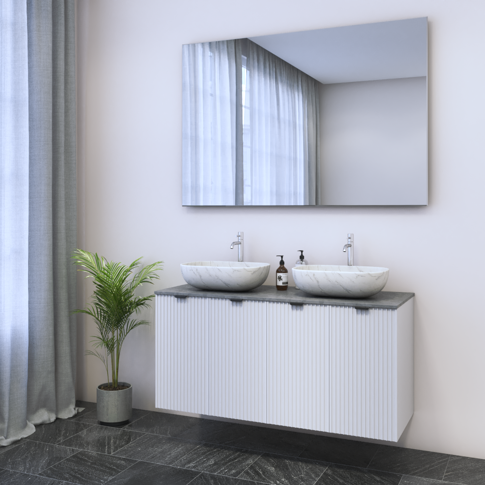 Nicole 4D 120 Double Sink Floating Bathroom Vanity