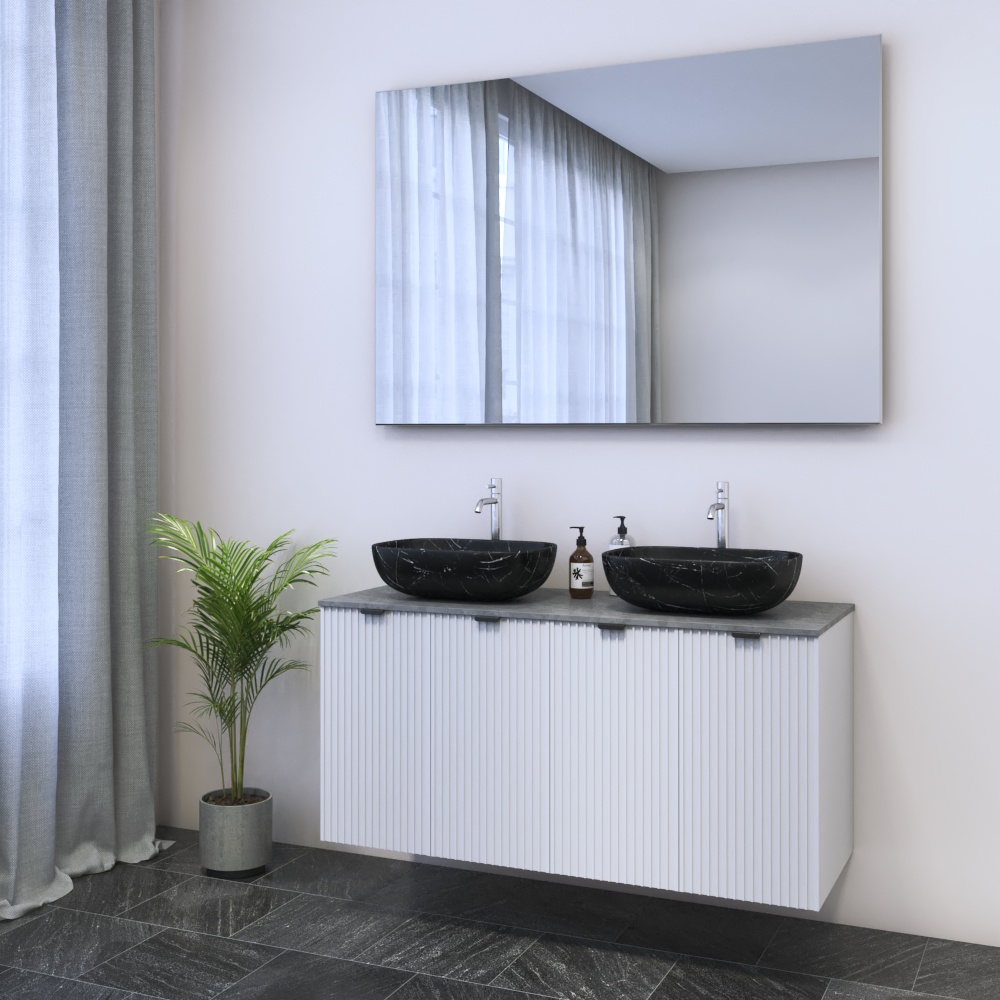 Nicole 4D 120 Double Sink Floating Bathroom Vanity