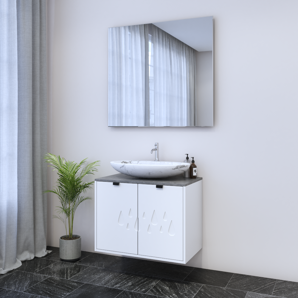 Teardrop 2D 80 Floating Bathroom Vanity