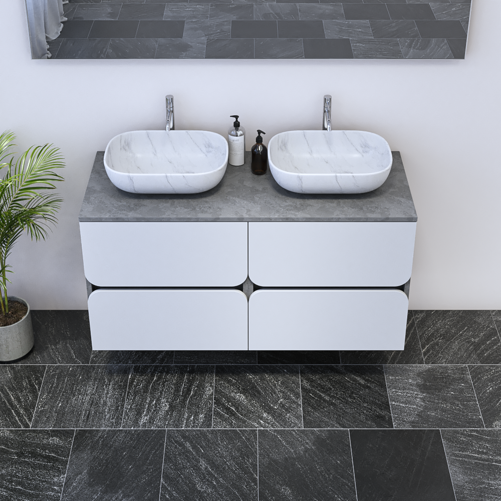 Azurro 4S 120 Double Sink Floating Bathroom Vanity