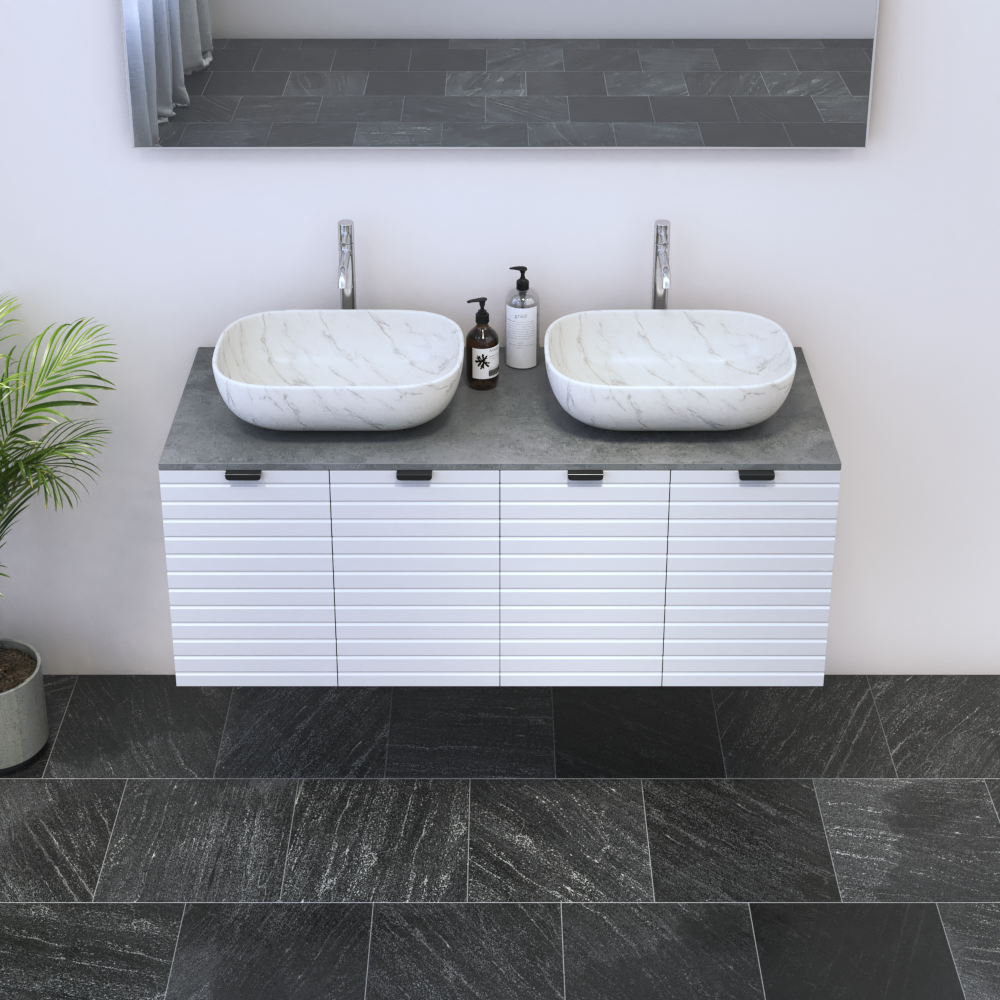 Capri 4D 120 Double Sink Floating Bathroom Vanity