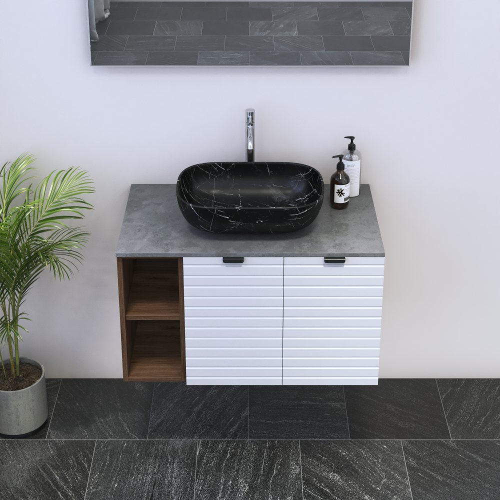 Capri 2D 60 Floating Bathroom Vanity with Shelf