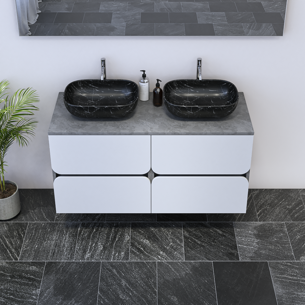 Azurro 4S 120 Double Sink Floating Bathroom Vanity