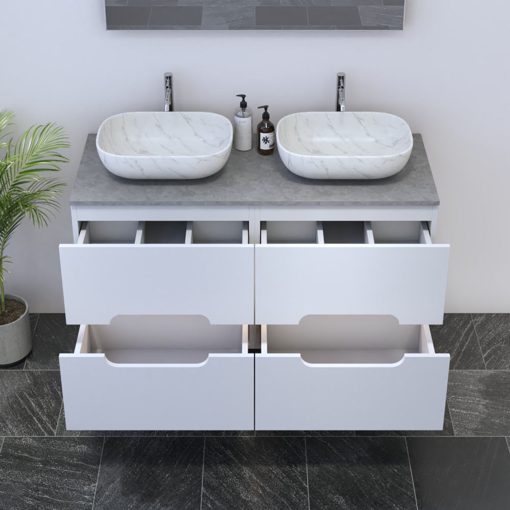 Estelle 4S 120 Double Sink Floating Bathroom Vanity