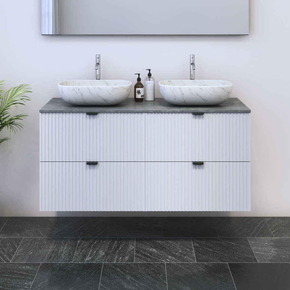 Nicole 4S 120 Double Sink Floating Bathroom Vanity