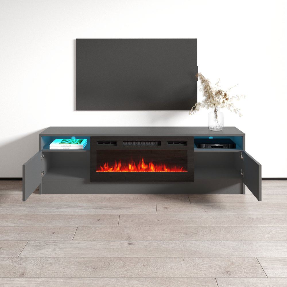 Duke 01 BL-EF Fireplace TV Stand