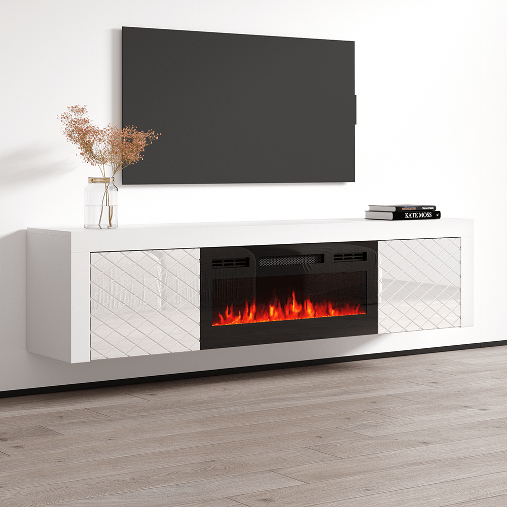 Dia BL-EF Floating Fireplace TV Stand