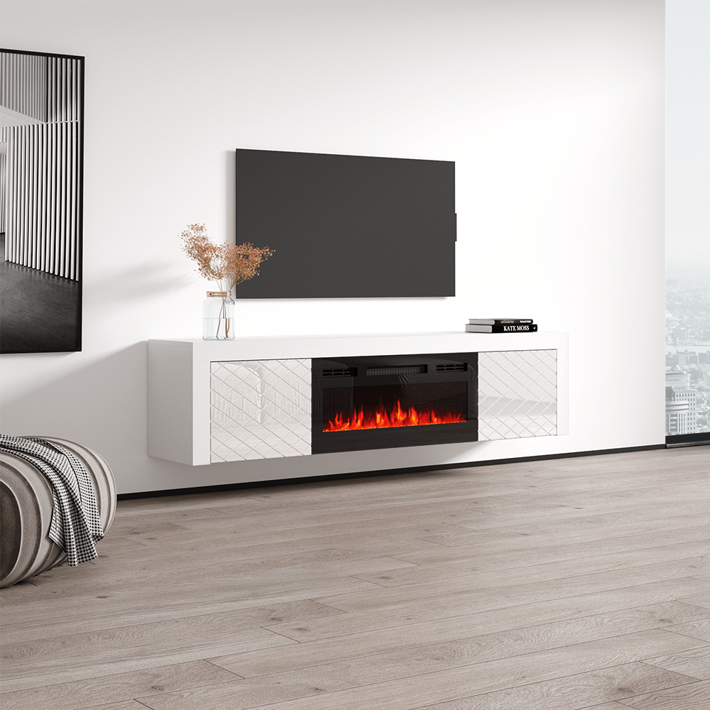 Dia BL-EF Floating Fireplace TV Stand