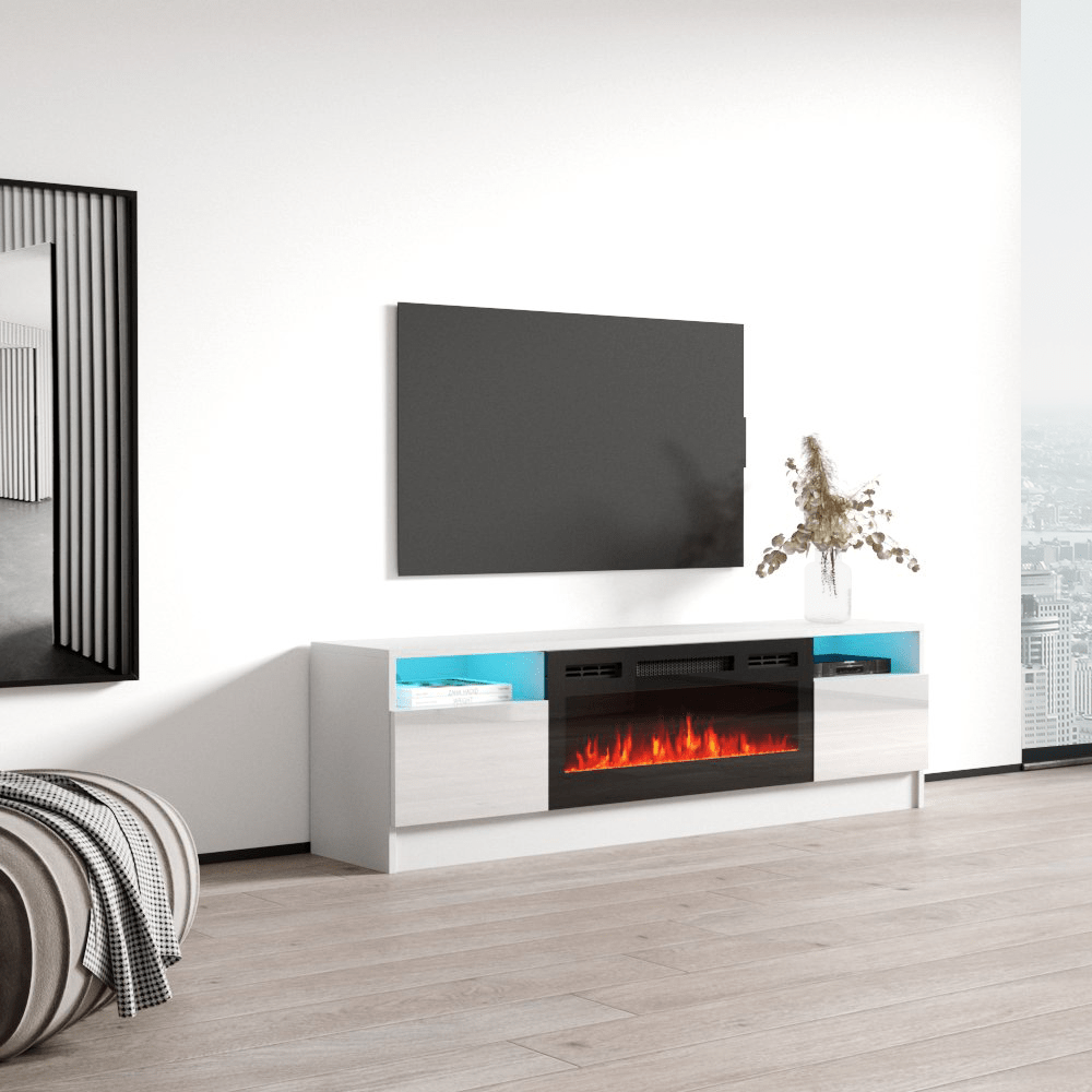 Duke 01 BL-EF Fireplace TV Stand