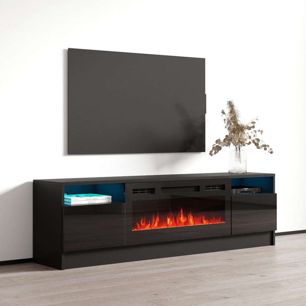 Duke 01 BL-EF Fireplace TV Stand