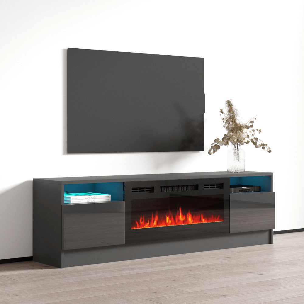 Duke 01 BL-EF Fireplace TV Stand