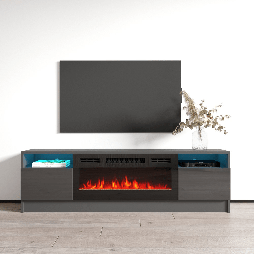 Duke 01 BL-EF Fireplace TV Stand