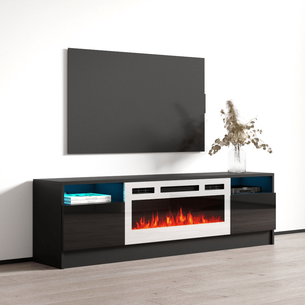 Duke 01 WH-EF Fireplace TV Stand