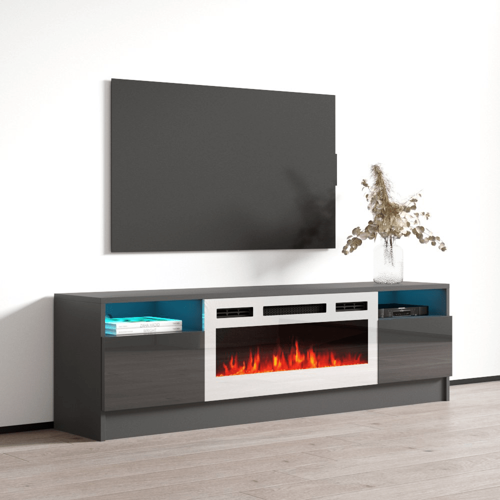 Duke 01 WH-EF Fireplace TV Stand